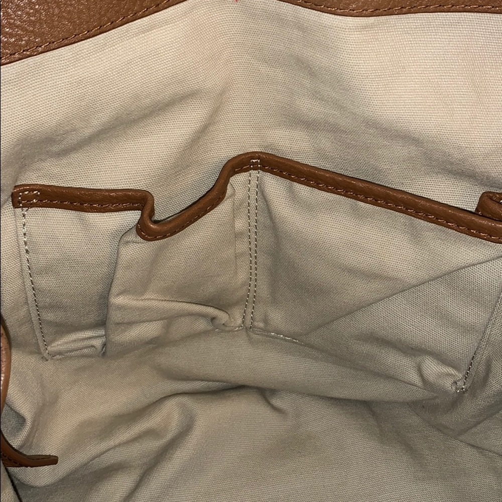 Tory Burch Tan Leather Perforated Logo Tote - Picture 12 of 12